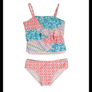 Tommy Bahama Flounce Ruffle Tankini Two Piece Set